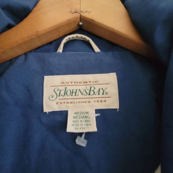 St. John’s bay khaki jacket Lined removable hood size M raincoat - Picture 5 of 13